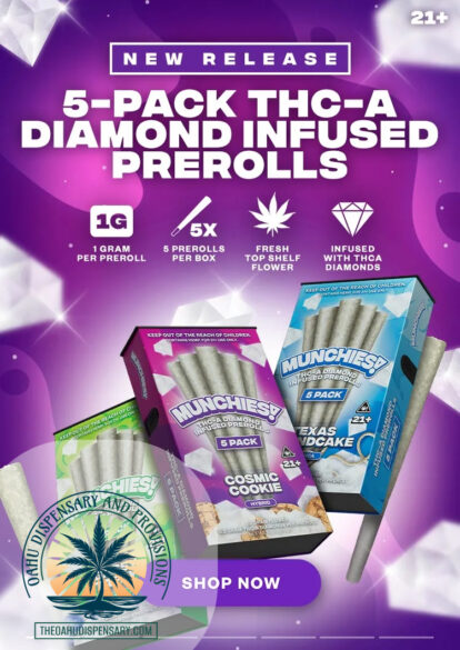 Munchies™ THCA Diamond Infused Prerolls - 5 Pack of 1 Gram Joints