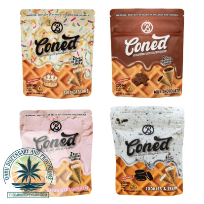 Coned THC Infused Chocolate Ice Cream Cones - 50MG THC